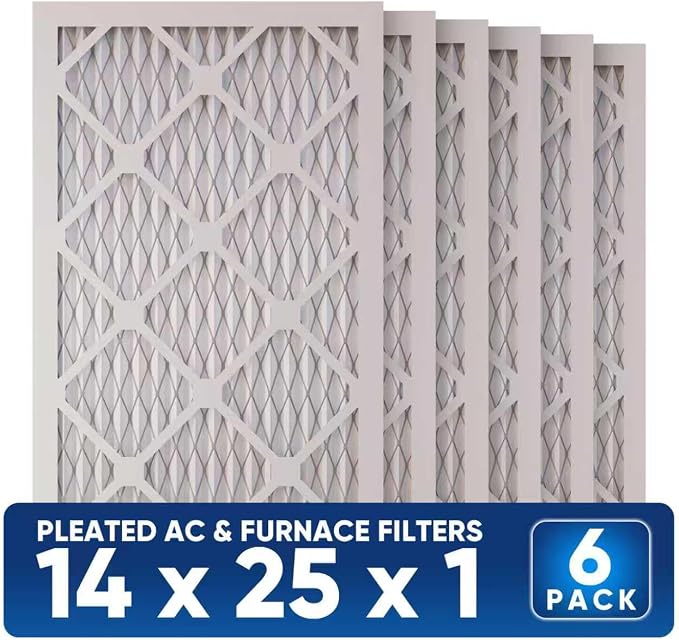 14x25x1 MERV 8 Air Filters 6-Pack, Actual Size 13.7" x 24.7" x 0.75" – - Image 2