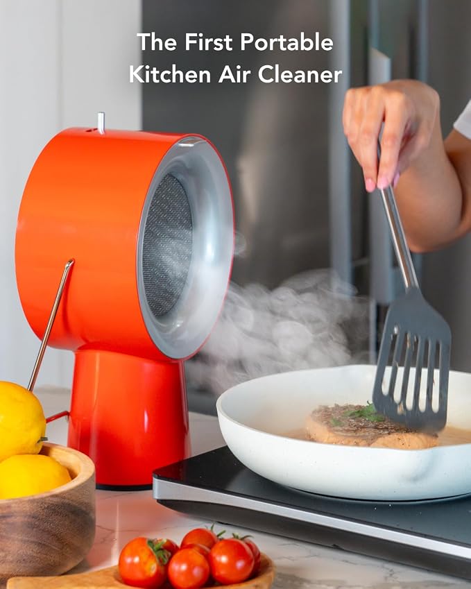 AirHood Wired Range Hood Portable Kitchen Exhaust Fan, Cadmium Orange | Dual - Image 2