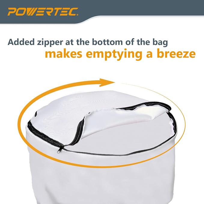POWERTEC 70334 Dust Filter Bag for Wall Mount Dust Collectors, 1 Micron - Image 6