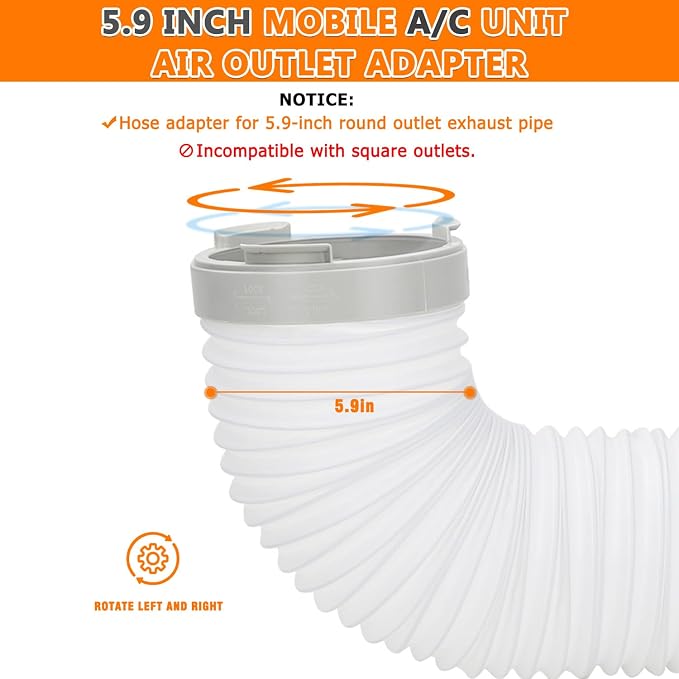 Portable Air Conditioner Exhaust Hose Coupler 5.9 Inch AC Unit Tube Connector - Image 4