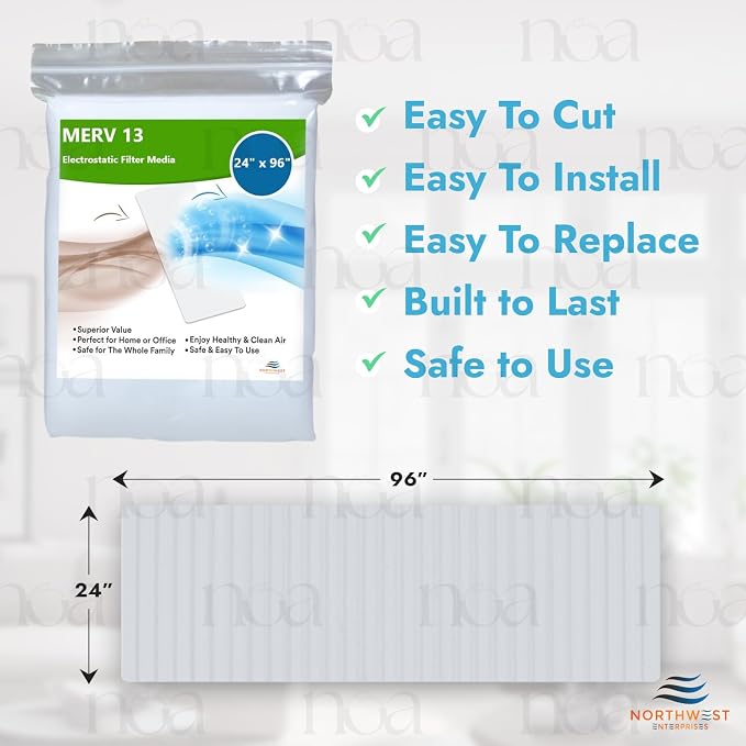 NORTHWEST ENTERPRISES MERV 13 Filter Media, Cut to Fit, Washable Air Filter - Image 6