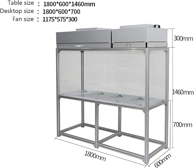 Vertical Laminar Dust Free Room Bench Double Use 70.86x23.62in Flow Hood Air - Image 2