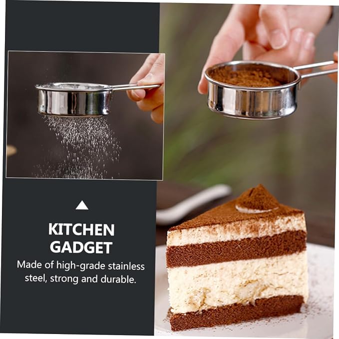 2pcs Stainless Steel Powdered Sugar Sieve Flour Sieve Sugar Sifter Baking - Image 8