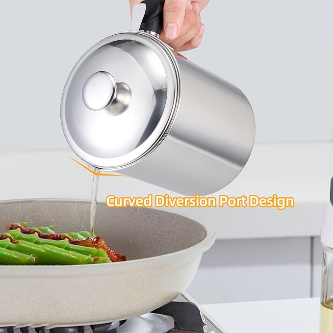 Kaemi 2.2L / 74OZ Bacon Grease Container - Image 6