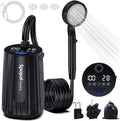 Portable Shower for Camping, [Upgraded] 10000mAh Rechargeable Camping Shower with 5 Adjustable Speeds,Premium LED Display, IPX8 Waterproof Outdoor Shower Kit for Hiking, Car, Pet, Travel
