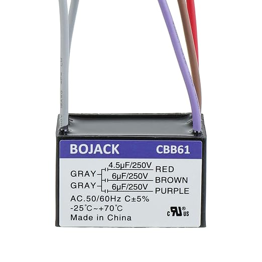 BOJACK CBB61 4.5uF+6uF+6uF 250V AC Ceiling Fan Starting Capacitor by BOJACK