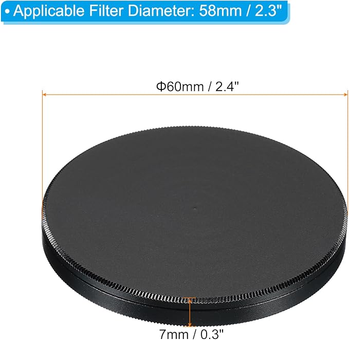 PATIKIL 58mm Lens Cap, 2 Pack Camera Lens Cap Cover Universal Front Metal Lens - Image 2