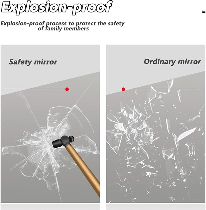 Bathroom Mirror with LED Lights, Wall Mirror with Touch Sensor, Round Mirror - Image 4