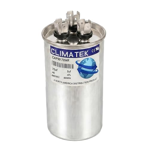 ClimaTek 70 + 5 MFD 370/440 Volt Dual Run Round Capacitor CAP99-7054R | 70/5 VAC by ClimaTek