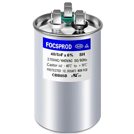 FOCSPROD CBB65 370/440v 40+5uF S Dual Run Capacitor, Round AC Capacitor by FOCSPROD