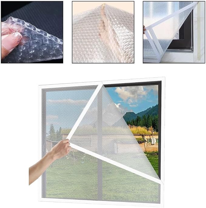 PVC Window Insulation Film 120x150cm Double Thickened 4mm Bubble Wrap Thermal - Image 8