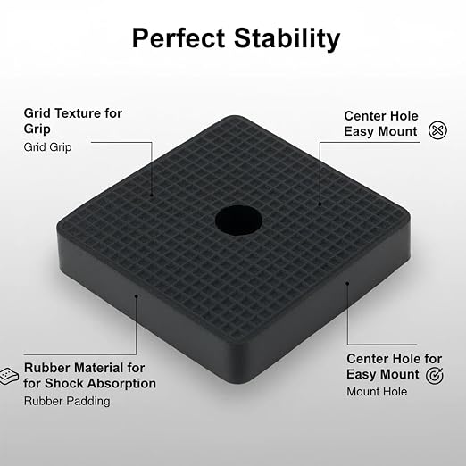 4 Pack-50x50x10 mm Thick Rubber Anti Vibration Pads, Square Rubber Isolation Pad - Image 5