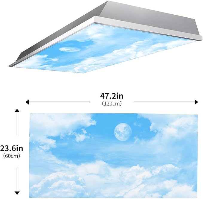 2PCS Fluorescent Light Covers for Classroom Ceiling Lights Magnetic Light Covers - Image 3