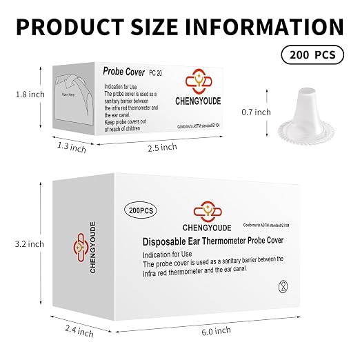 200 Counts Thermometer Ear Covers, Ear Thermometer Probe Covers, Lens - Image 2