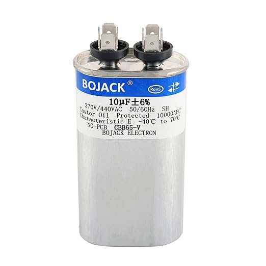 BOJACK 10 uF ±6% 10 MFD 370V/440V CBB65 Oval Run Start Capacitor by BOJACK