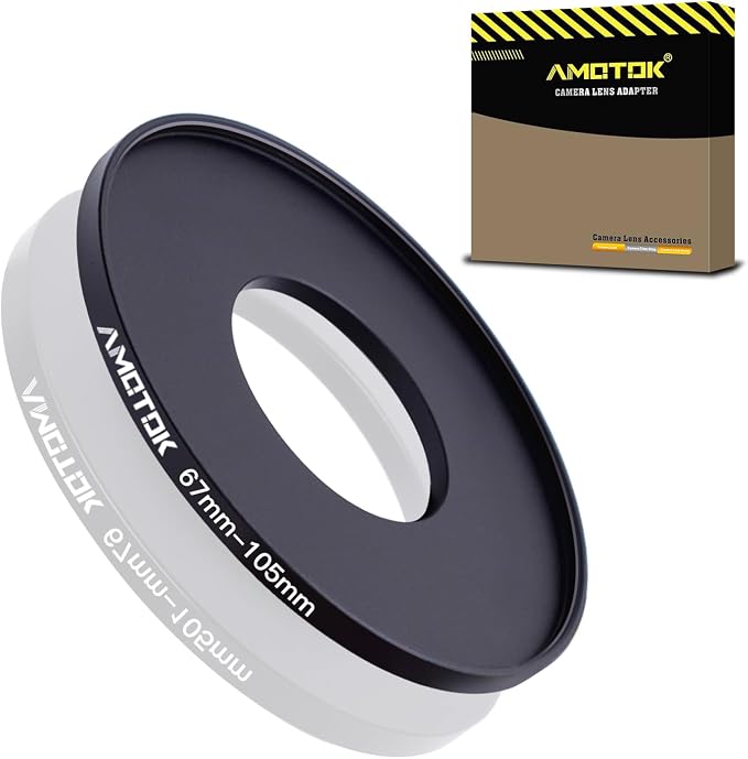 67mm Lens to 105mm Camera Lens Adapter, 67mm-105mm Filter Step up Rings by AMOTOK