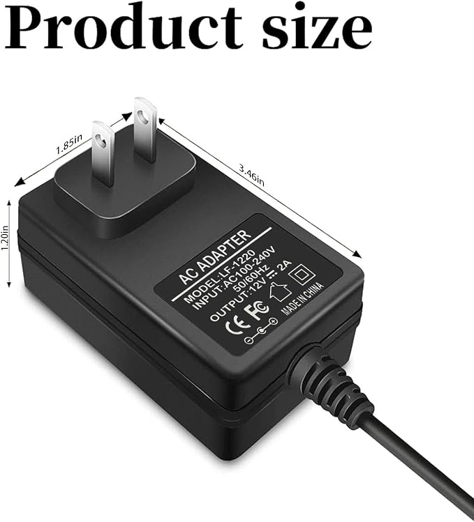 12V 2A AC DC Power Adapter, 6.6FT Cable - Image 2