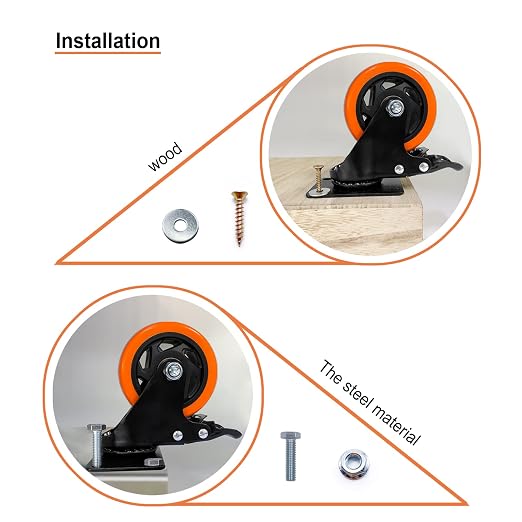 4" Caster Wheels, Casters Set of 4 Heavy Duty - Image 5