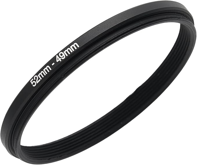 52mm to 49mm Step-up Adapter Rings Filter Adapter Black Metal Step Down Filter by Unknown