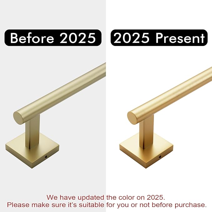 KOKOSIRI Hand Towel Bar Bathroom Towel Holder for Bath Kitchen Cabinet Towel Rails 16 Inch Brushed Gold Stainless Steel B4005BG-L16