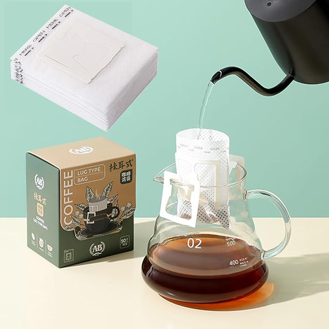 100PCS Portable Coffee Filter Paper Hanging Ear Drip Coffee Single Drinker - Image 4