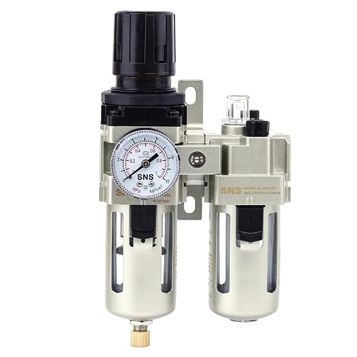 SNS 1/4" NPT Compressed Air Filter Regulator Lubricator Two Units Combo FRL by SNS