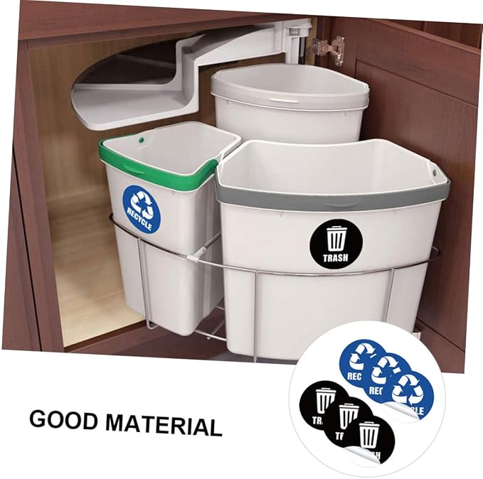 VILLCASE 6-Pack Self-Adhesive Garbage Classification Stickers - Image 2