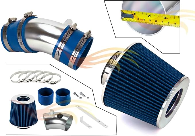 Rtunes Racing Short Ram Air Intake Kit + Filter Combo BLUE Compatible - Image 2