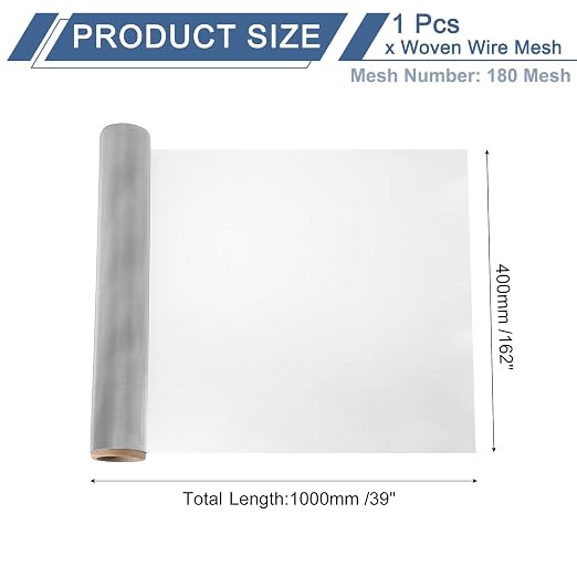 uxcell 2Pcs 180 Mesh 39" x 12" Woven Wire Mesh, 316 Stainless Steel Air Vent - Image 2