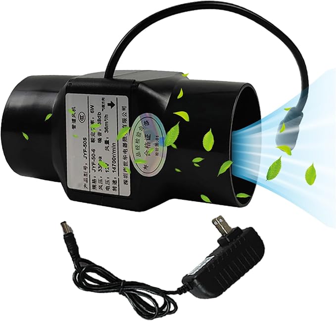 2“ Inline Duct Fan 12V 22 Cfm HVAC Quiet Exhaust Blower Small Ventilation Fan by Unknown