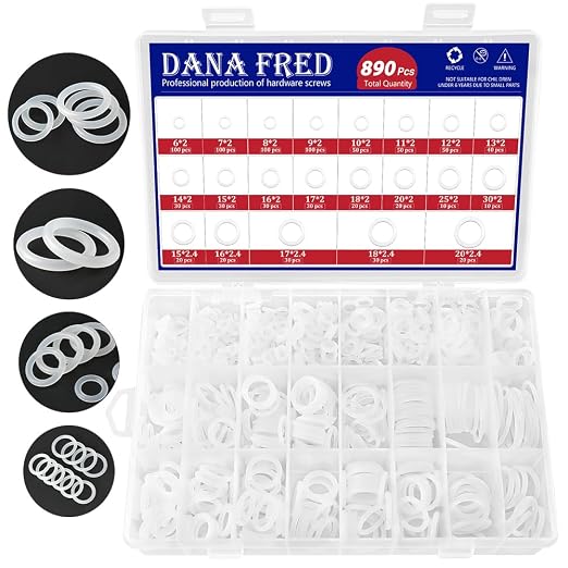 890pcs White O-Rings Assortment Kit, OD:6-20mm White Plastic Rubber O Ring - Image 8