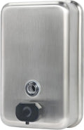 Heavy Duty Stainless Steel Wall Mount Soap Dispenser, 1100ml/37oz, with Corrosion Proof Lining and Anti-Leak Pump for Commercial & Home Bathroom Kitchen(Vertical)