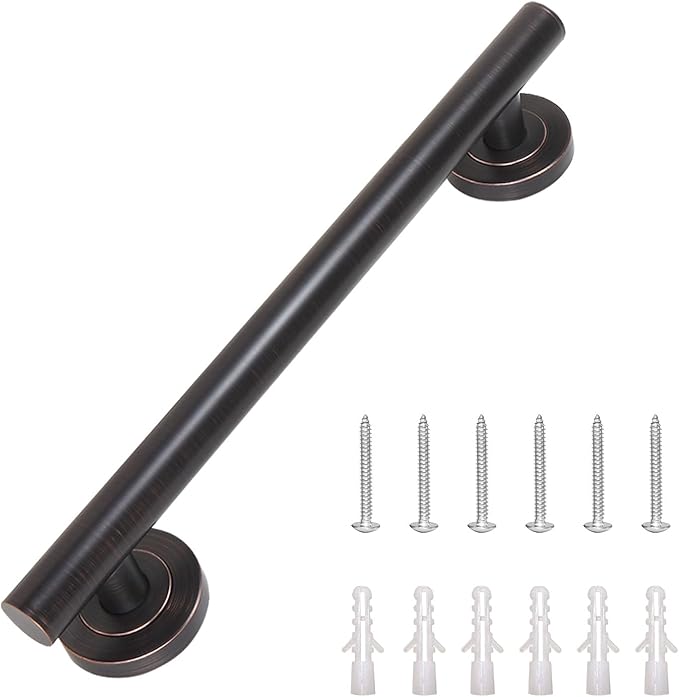 Lava Odoro Shower Grab Bar, Modern Stainless Steel Handicap Grab Bar for Bathtubs and Showers, Shower Safety Bar for Seniors Disabled, ADA-Compliant (Oil Rubbed Bronze, 24 Inch)