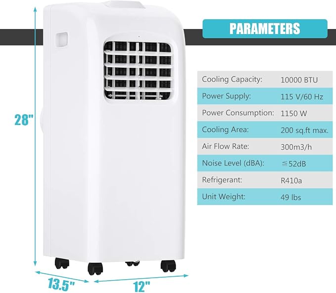 COSTWAY Ashrae 8000 BTU Portable Air Conditioner - Image 8
