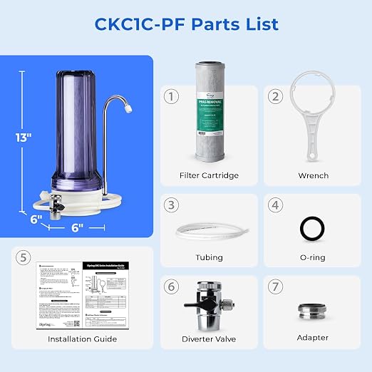 iSpring CKC1C-PF 2.5" x 10" Countertop Water Filter, SGS Tested Filter - Image 7