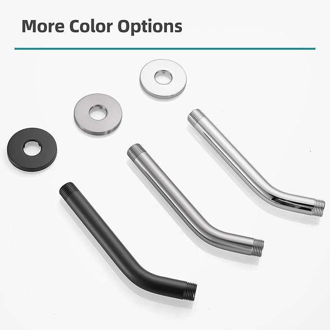 Cobbe Shower Arm with Flange and Teflon Tape, 8-Inches Wall Mounted Shower Pipe Arm 304 Stainless Steel Extension for Fixed Shower Head, Brushed Nickel