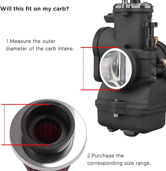 Evermotor 45mm 46mm 47mm Air Filter Carburetor Cleaner Fit in Motorcycle Honda - Image 4