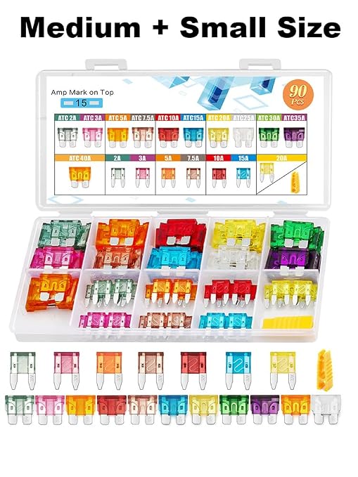 Chanzon Standard & Mini Car Blade Fuse Assotrment Kit ATC ATM 90 PCS 18 Values - Image 8