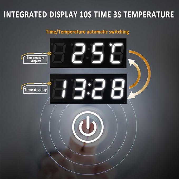 Inner Sand Smart Illuminated LED Bathroom Mirror, Wall Mounted Multifunction - Image 7