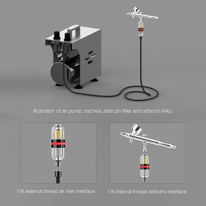 Mini Airbrush Air Filter Moisture Water Trap, 1/8" BSP Threads Spray Pen Oil - Image 6