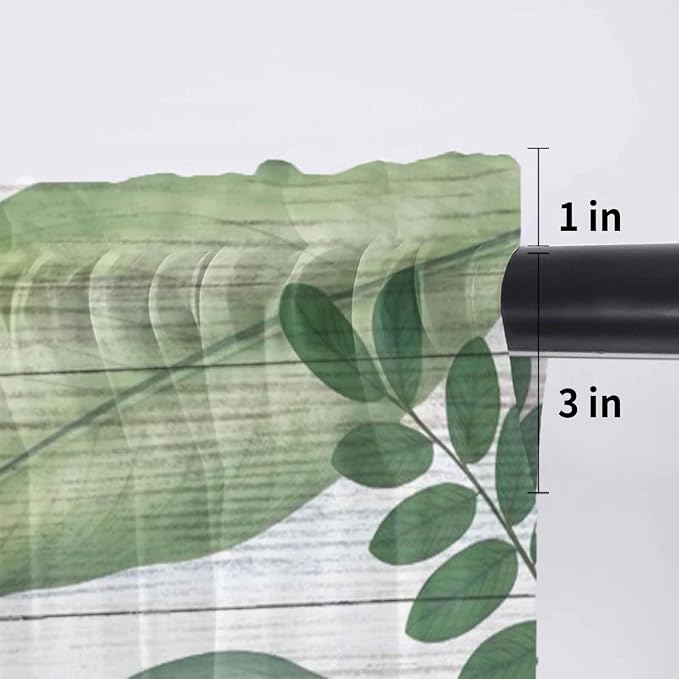 Summer Palm Leaf Sheer Valance Curtains - Image 7
