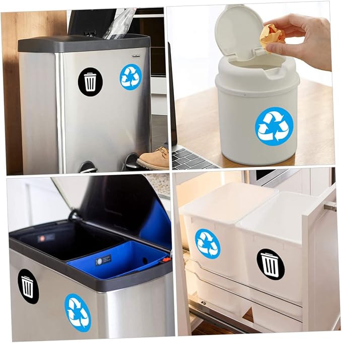 1Set PVC Waste Sorting Stickers Self Adhesive Trash Bin Labels - Image 8