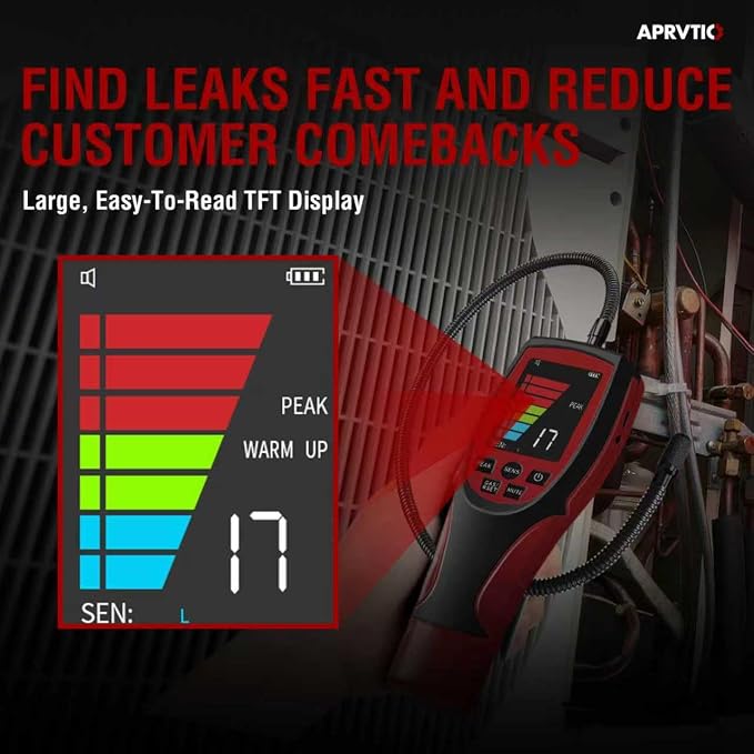HVAC Refrigerant Leak Detector, Aprvtio ALD-200 PRO Rechargeable Freon Leak - Image 4