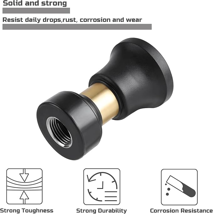 Hose Nozzle, Lichamp 4 Pack Heavy Duty Brass Fireman Style High Power Leak Proof Adjustable Garden Water Sprayer, Suitable for Car Wash, Patio Cleaning, Watering Lawn and Garden, Shower Pets (Black)