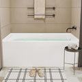 60x32 Inch Acrylic Bathtub, Single Apron Alcove Soaking Tub with Right-Side Overflow & Drain, Space-Saving Built-In Design, Easy Install for Modern Bathrooms