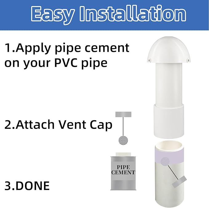 3 Inch Vent Stack Pipe Filter, Sewer Vent Filter Septic Tank Roof Vent Filters - Image 7