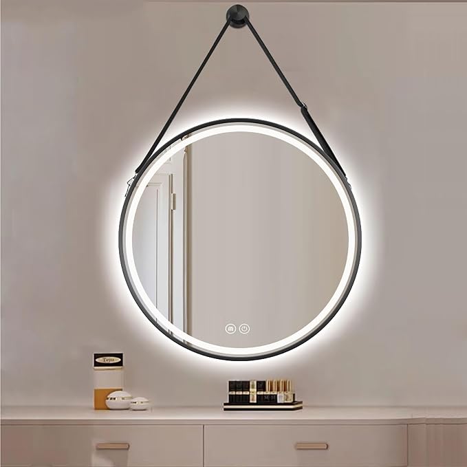 JSLJDM 500X500 mm Illuminated Backlit LED Bathroom Mirror, Wall Mounted by JSLJDM