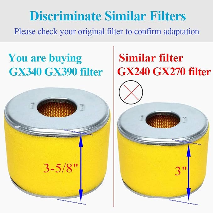 HOODELL 3 Pack Air Filter Fit for Honda GX390 13HP GX340 11HP Engine Pressure - Image 7