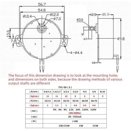 Fielect 2Pcs Synchronous Motor AC 110V 25RPM Turntable Motor CW Direction 4W - Image 3