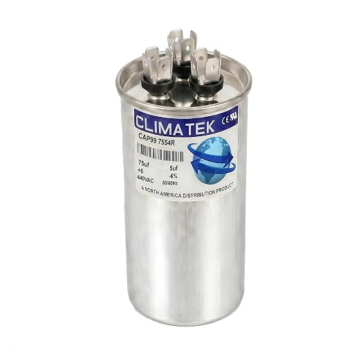 ClimaTek 75 + 5 MFD 370/440 Volt Dual Run Capacitor CAP99-7554R | 75/5 VAC | by ClimaTek